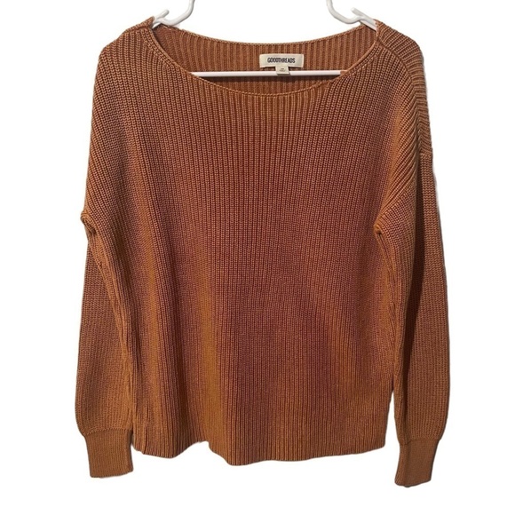 Goodthreads Sweaters - 𝅺goodthreads Burnt Orange Shaker Stitch Knit Sweater w/Scoop Neck